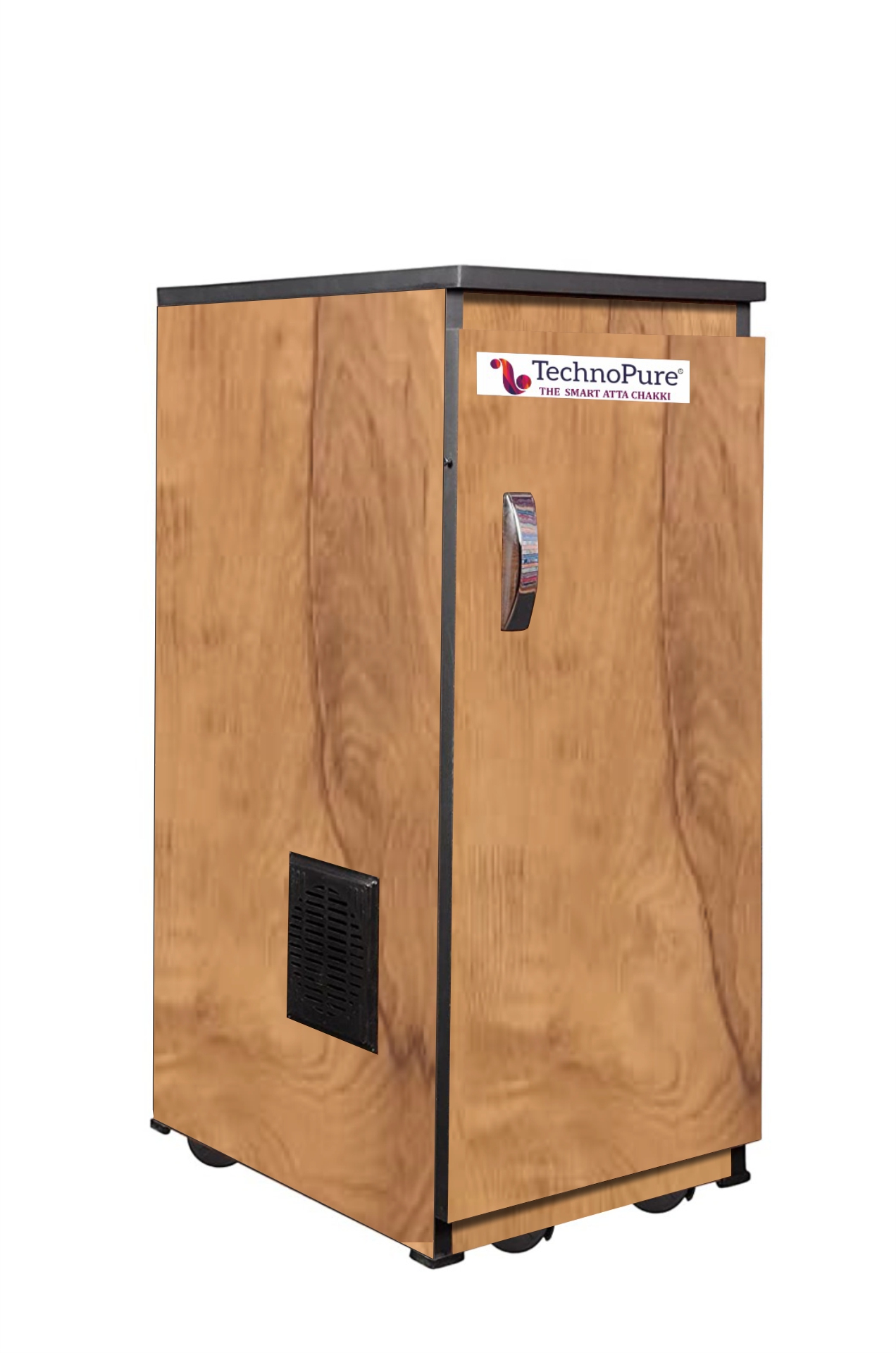 TechnoPure Fully Automatic Domestic Flour Mill Machine for Home, Gharghanti Smart Atta Chakki 1 HP Single Phase Motor  7-12 Kilogram/Hour (Wooden Talky)